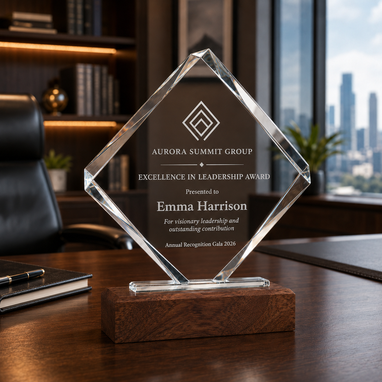 Custom Square Crystal Trophy