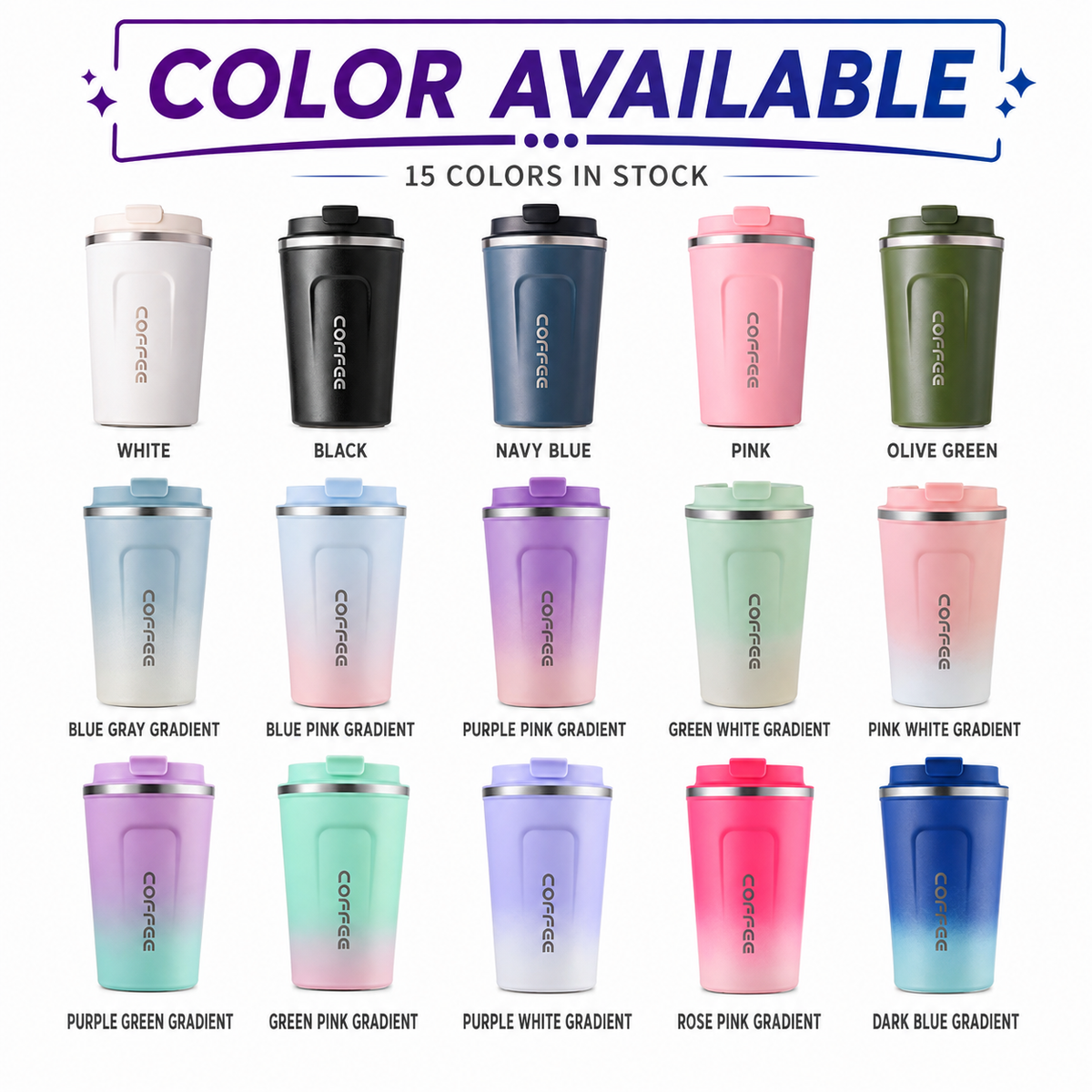 500ml Portable Stainless Steel Custom Logo Coffee Tumbler