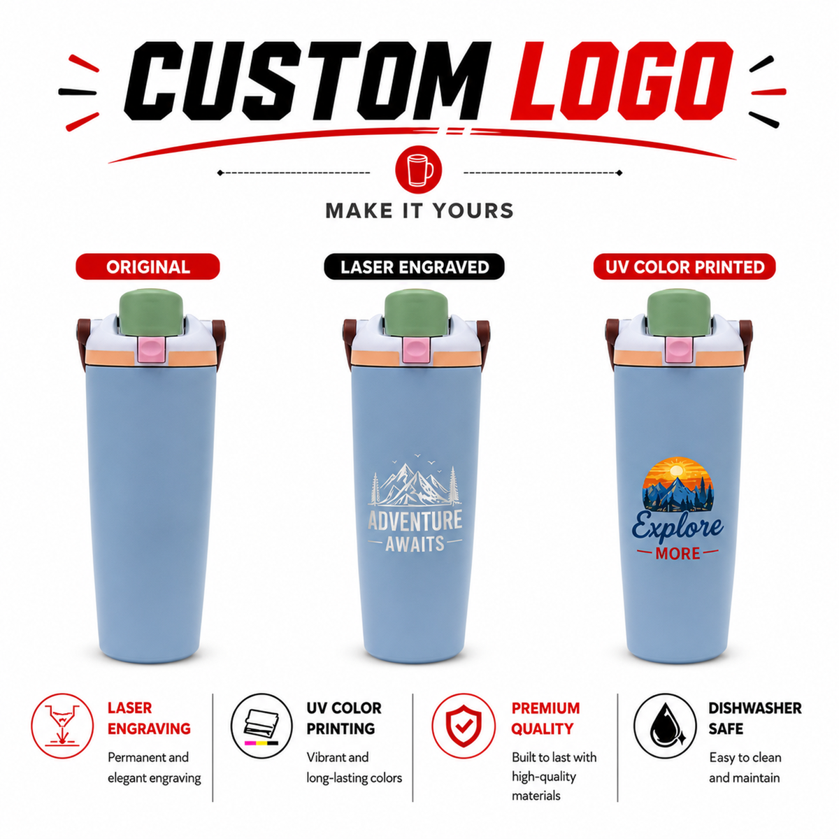30oz Stainless Steel Fruit Tumbler With Flip Lid