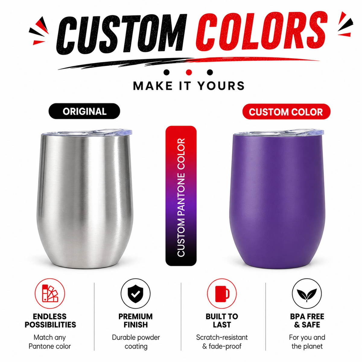 Custom 12oz Double Wall Stainless Steel Egg Tumbler