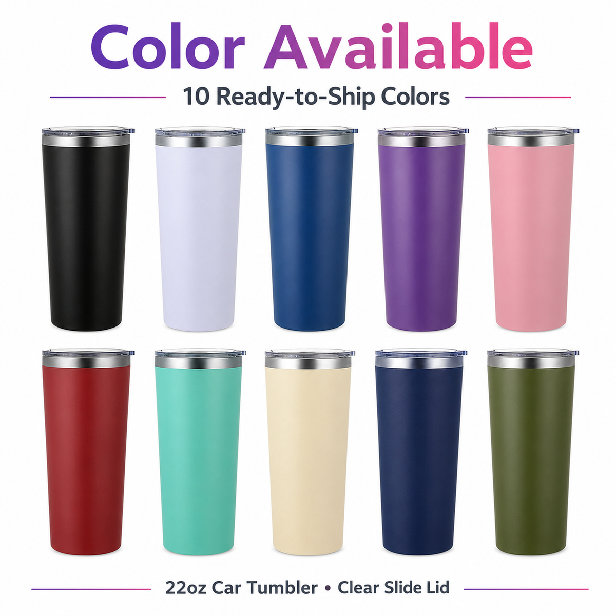 22oz Custom Logo Stainless Steel Car Tumbler