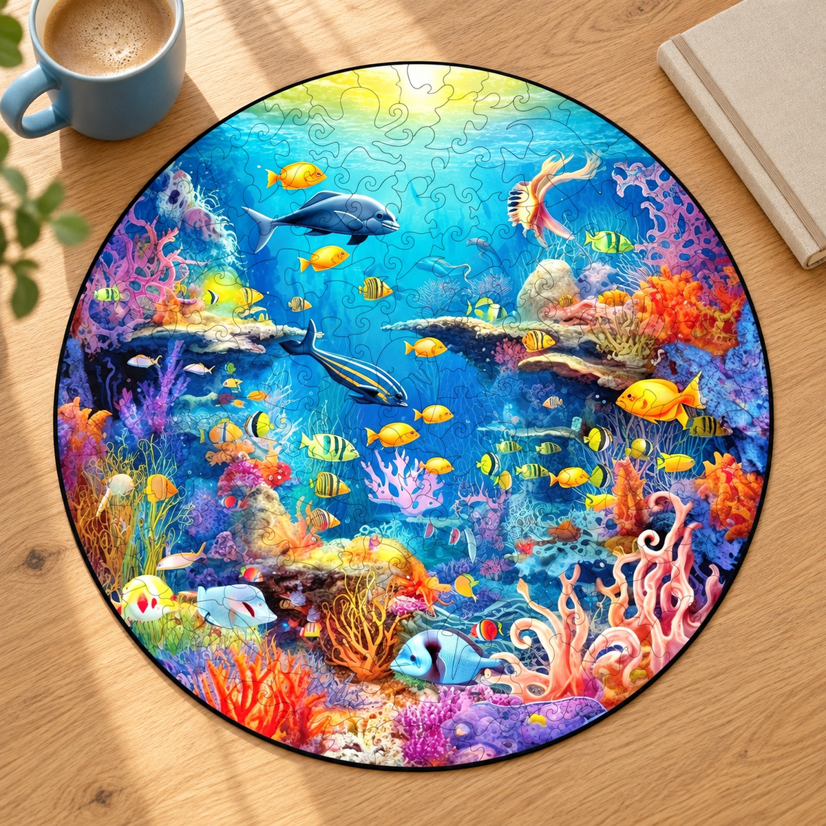 Coral Reef Discovery Wooden Jigsaw Puzzle – Tropical Fish & Ocean Life Art