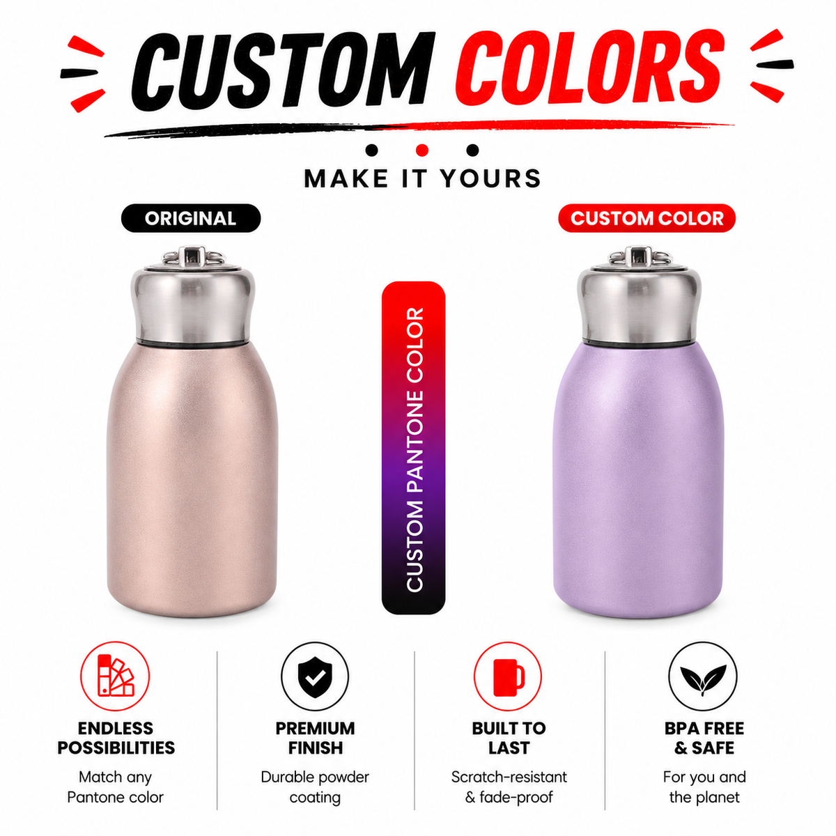 Custom 10oz Mini Bulb Stainless Steel Water Bottle