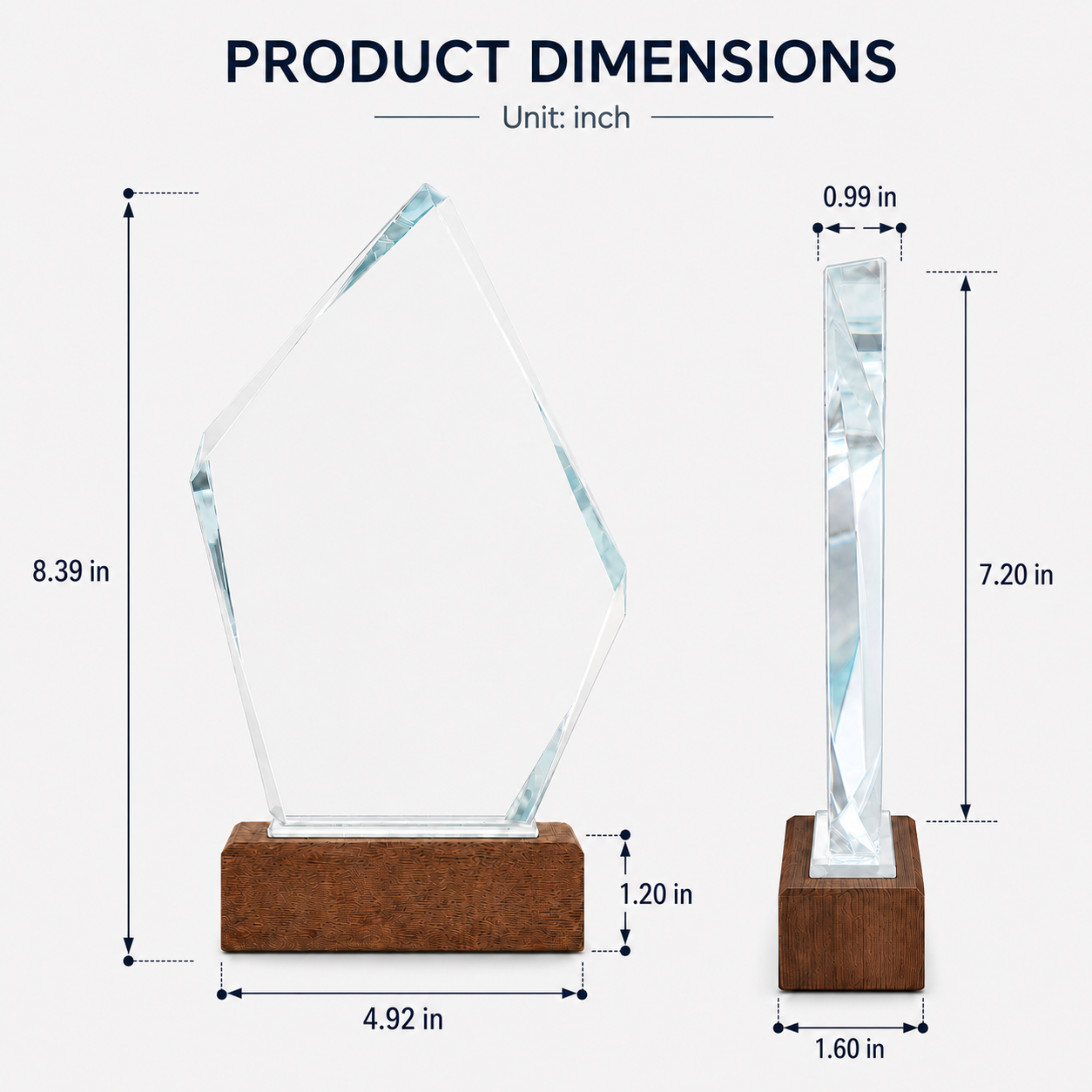 Custom Rhombus Crystal Trophy