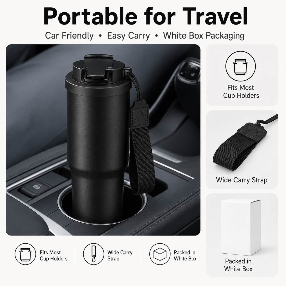 Custom 25oz Auto Coffee Tumbler With Lanyard