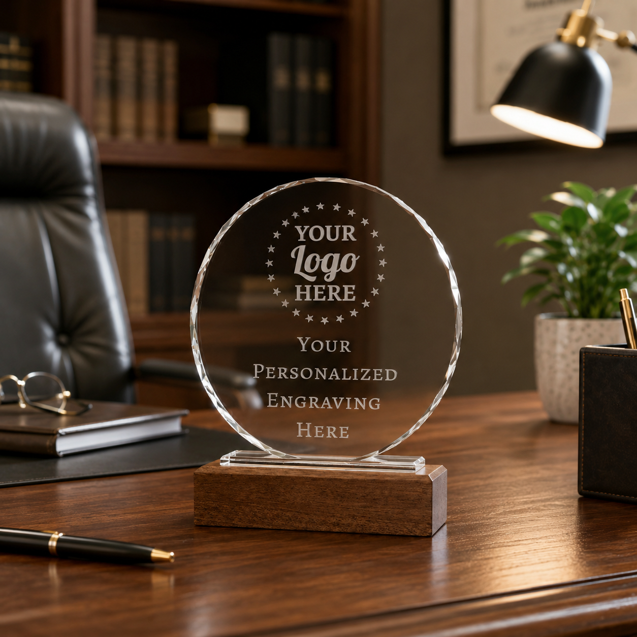Custom Round Crystal Trophy