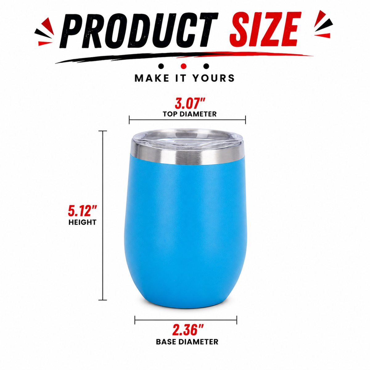 Custom 12oz Double Wall Stainless Steel Egg Tumbler