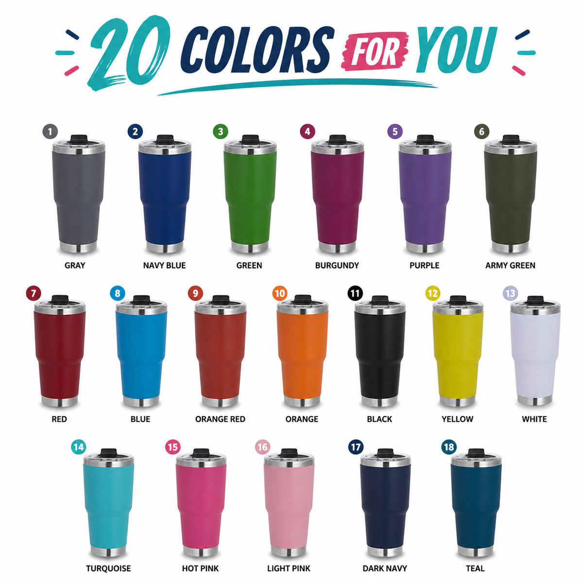30oz Custom Stainless Steel Car Tumbler
