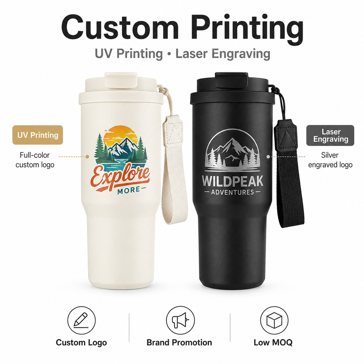 Custom 25oz Auto Coffee Tumbler With Lanyard