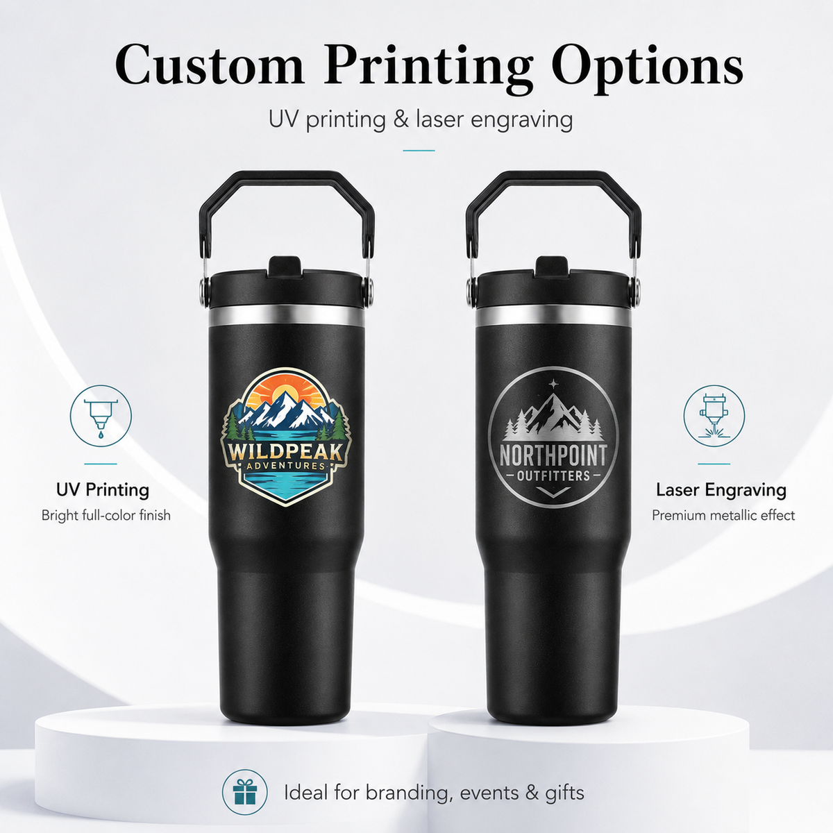 Custom 30oz Portable Handheld Stainless Steel Tumbler