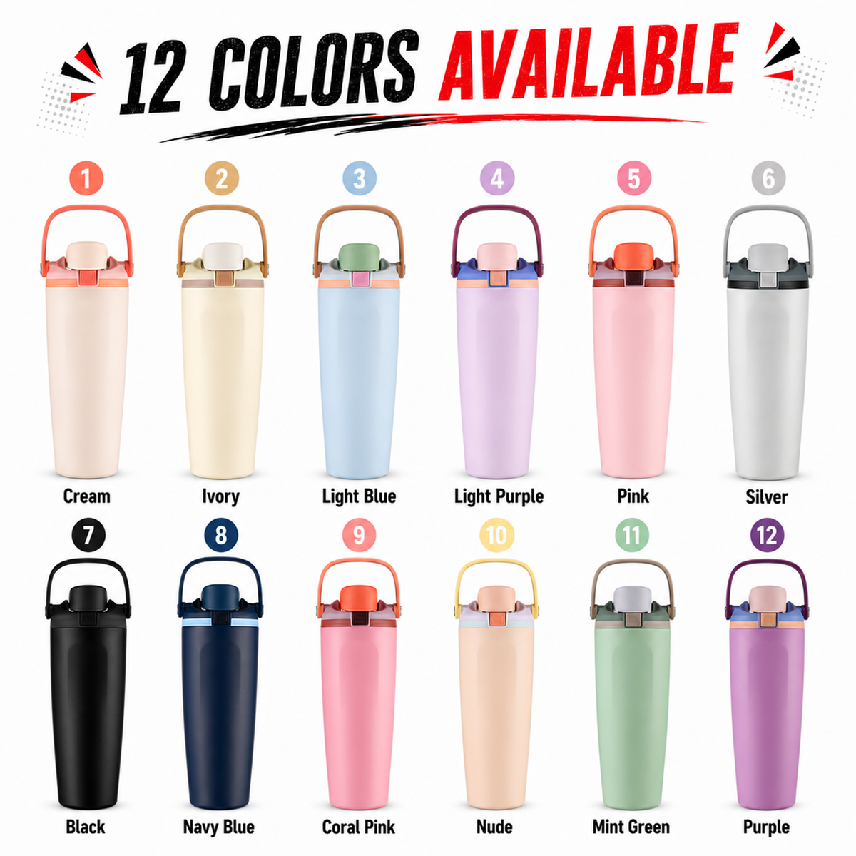 30oz Stainless Steel Fruit Tumbler With Flip Lid