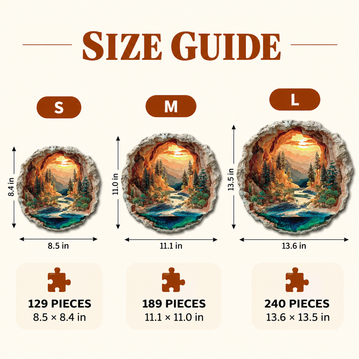 Golden Canyon Retreat Wooden Jigsaw Puzzle – Sunset Valley & River Landscape