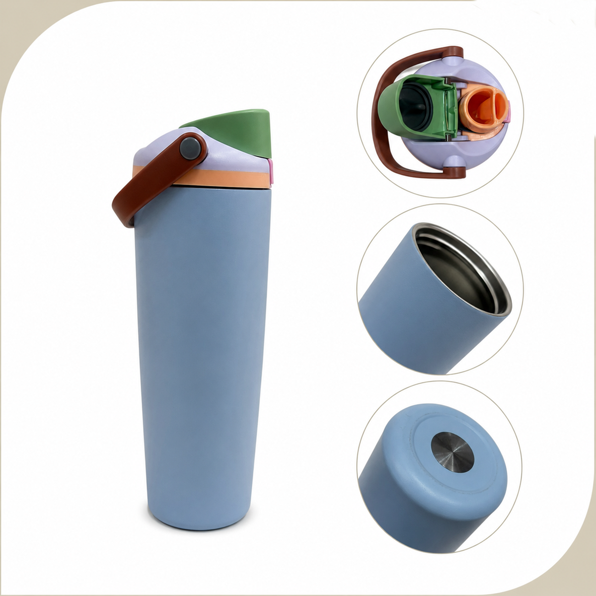 30oz Stainless Steel Fruit Tumbler With Flip Lid