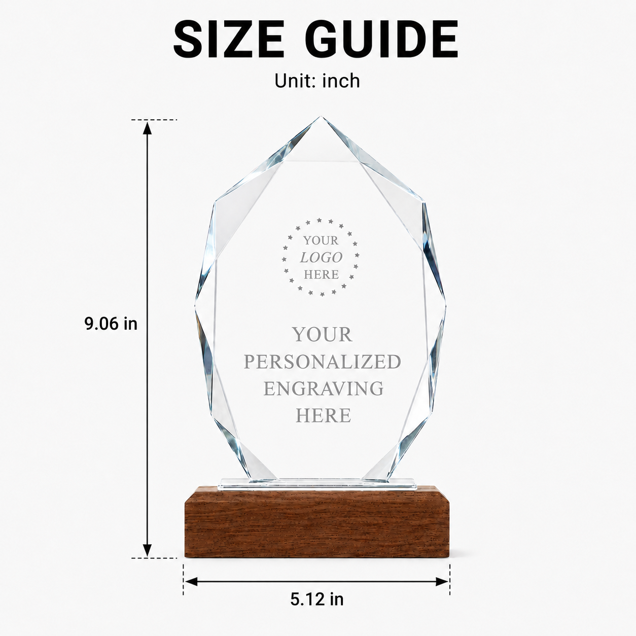 Custom Tree-shaped Crystal Trophy