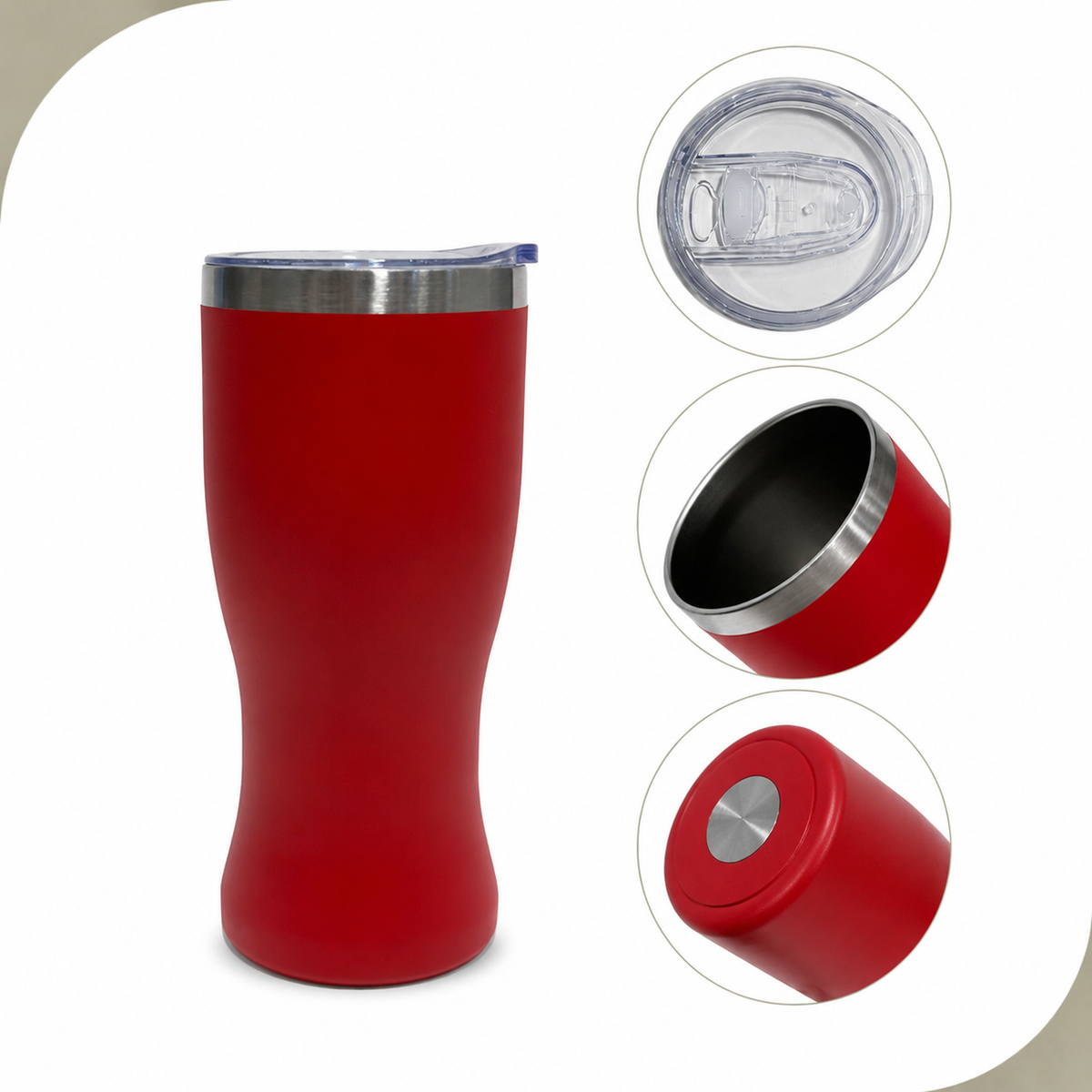 Custom 16oz Ergonomic Curved Stainless Steel Tumbler