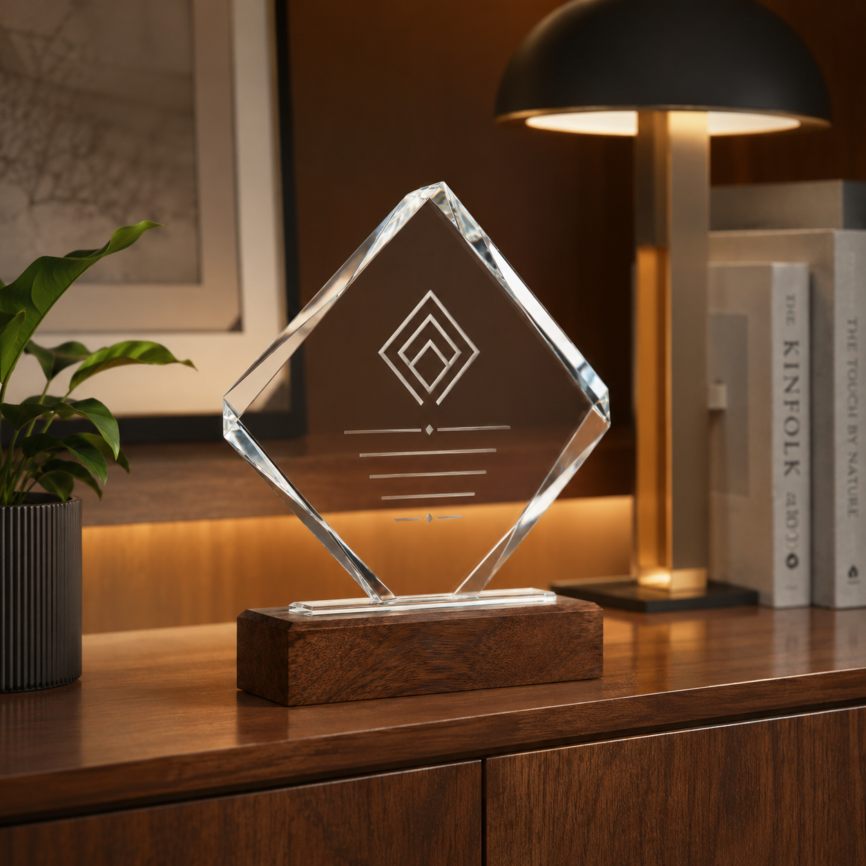Custom Square Crystal Trophy