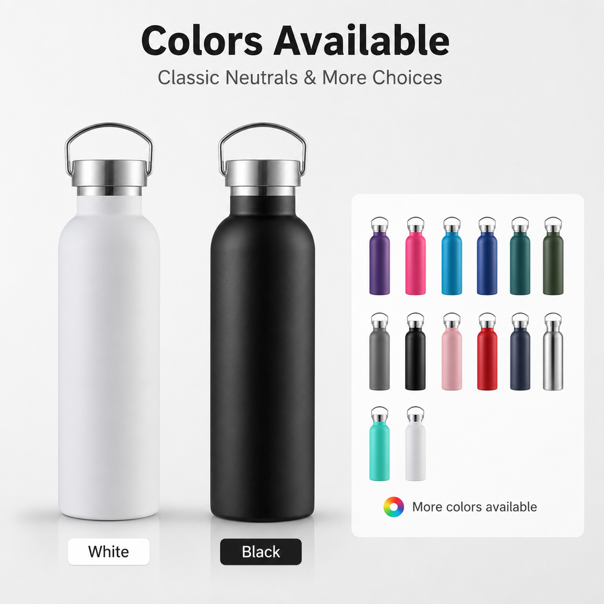 750ml American Wide Mouth Stainless Steel Water Bottle