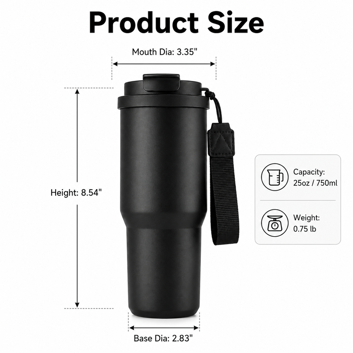 Custom 25oz Auto Coffee Tumbler With Lanyard