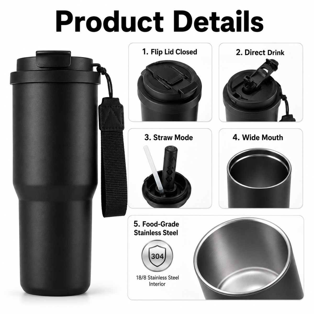 Custom 25oz Auto Coffee Tumbler With Lanyard