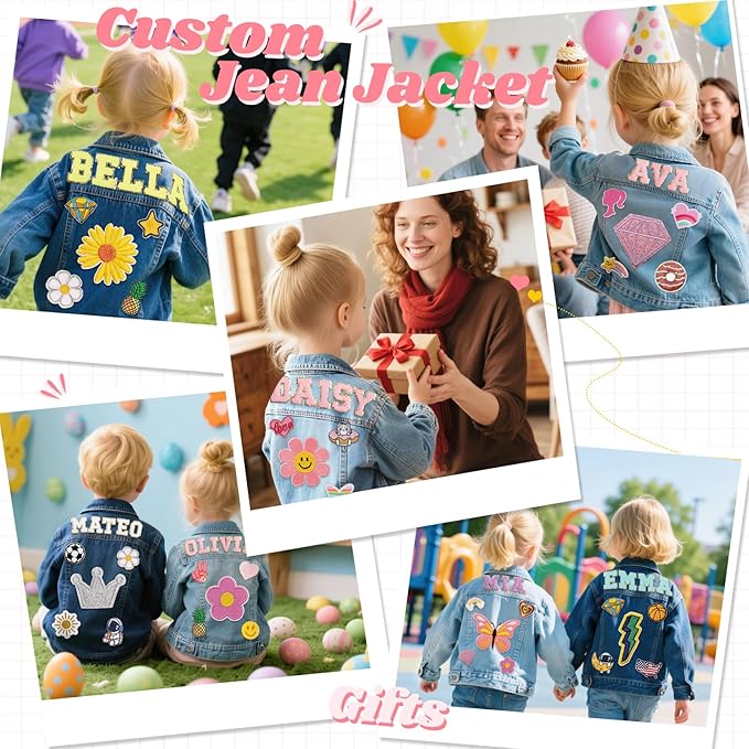 Personalized Kids Denim Patch Jacket