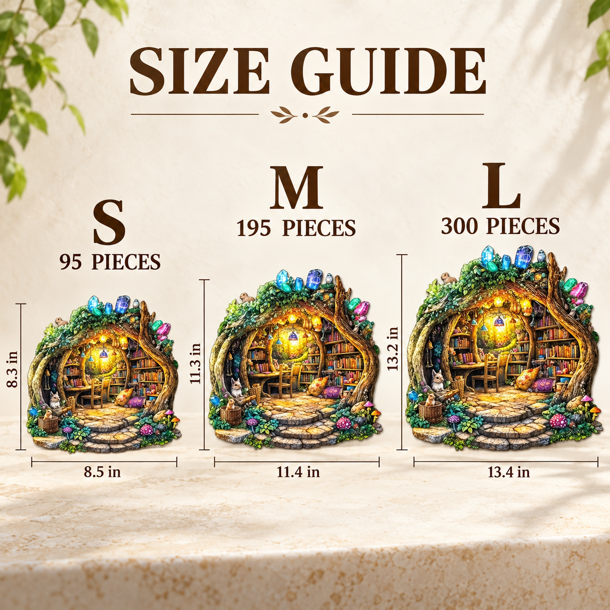 Enchanted Treehouse Library Wooden Jigsaw Puzzle – Woodland Books & Crystal Art