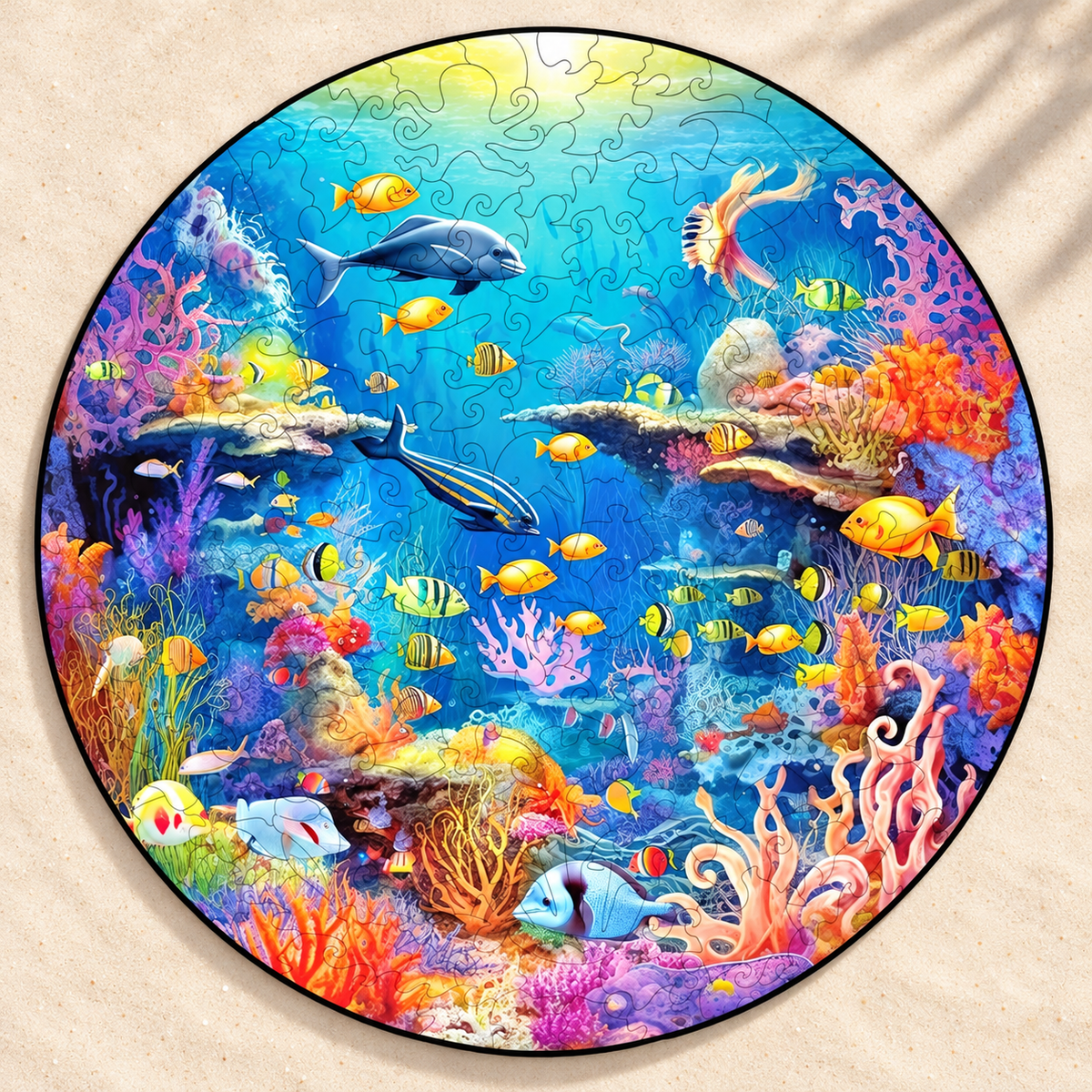 Coral Reef Discovery Wooden Jigsaw Puzzle – Tropical Fish & Ocean Life Art