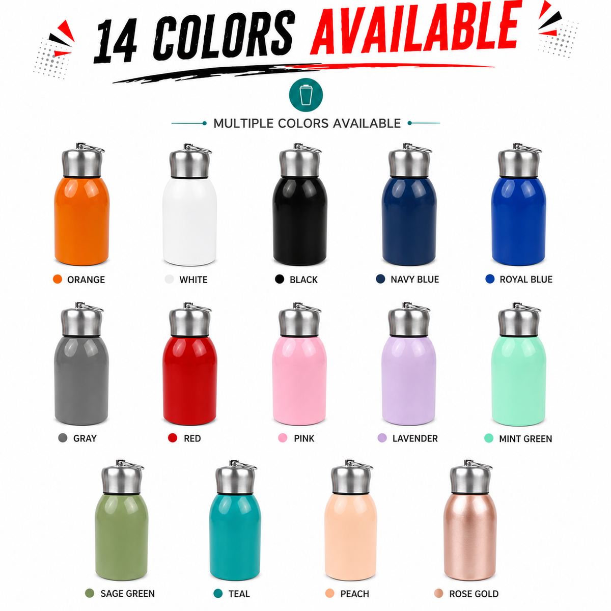Custom 10oz Mini Bulb Stainless Steel Water Bottle