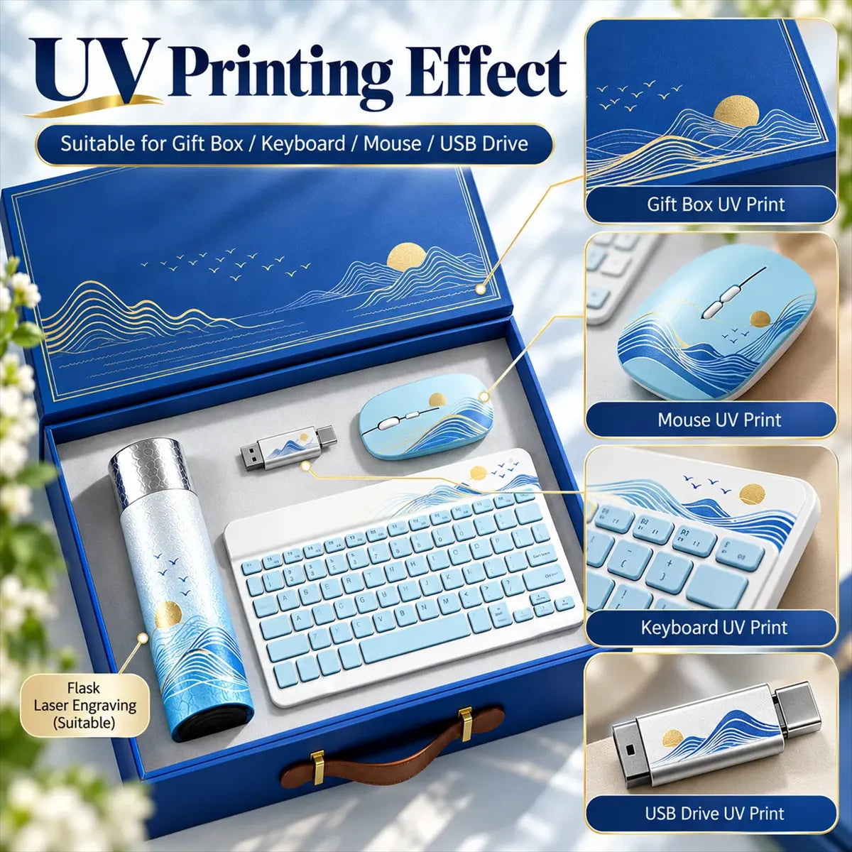 Corporate Tech Gift Set with Titanium Tumbler