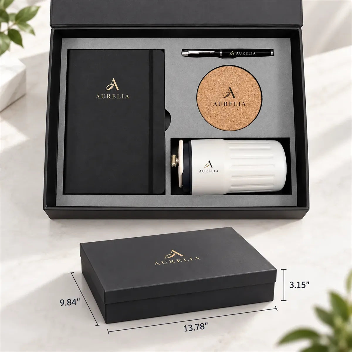 Custom Business Gift Set with Notebook, Pen & Tumbler