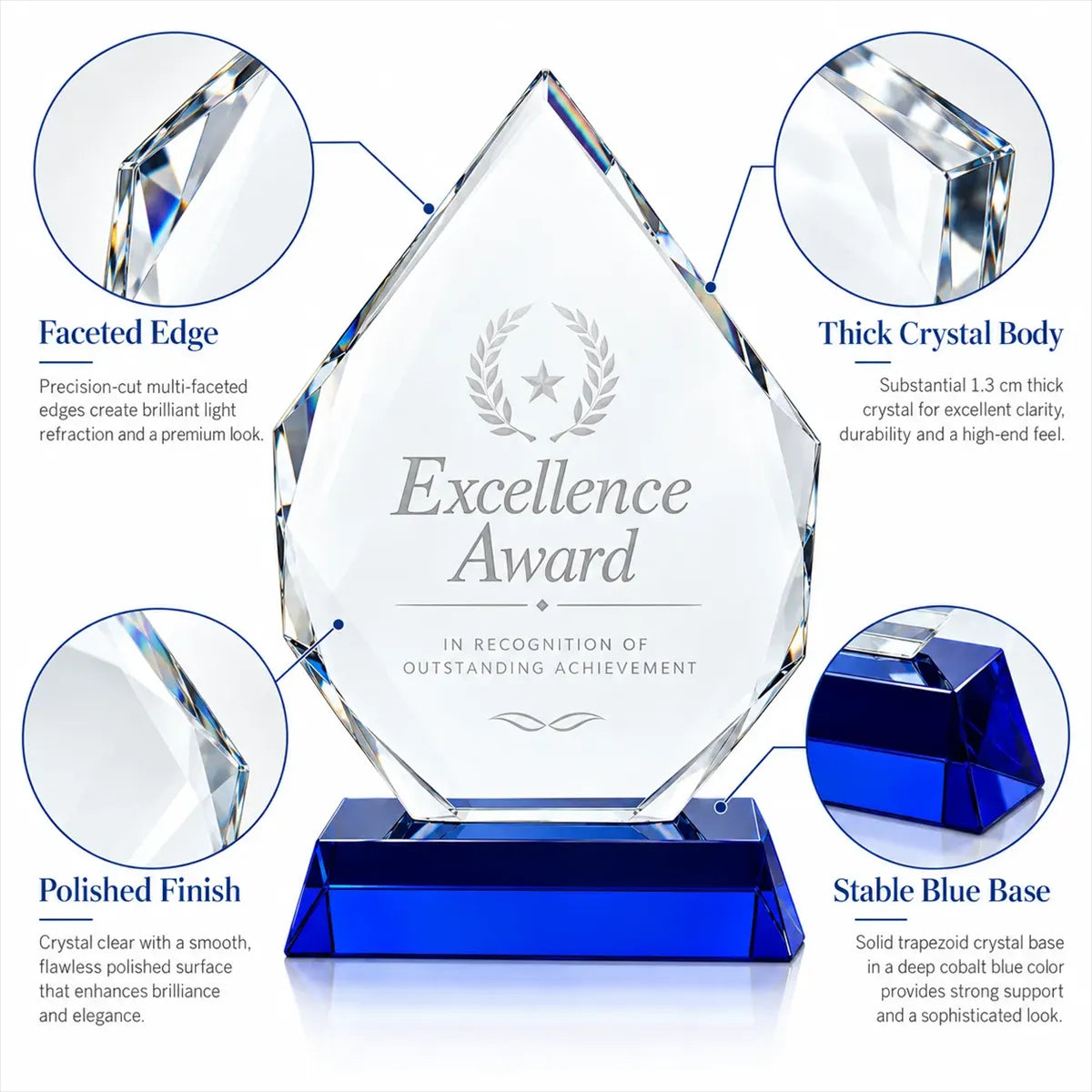 Custom Teardrop Crystal Award Trophy