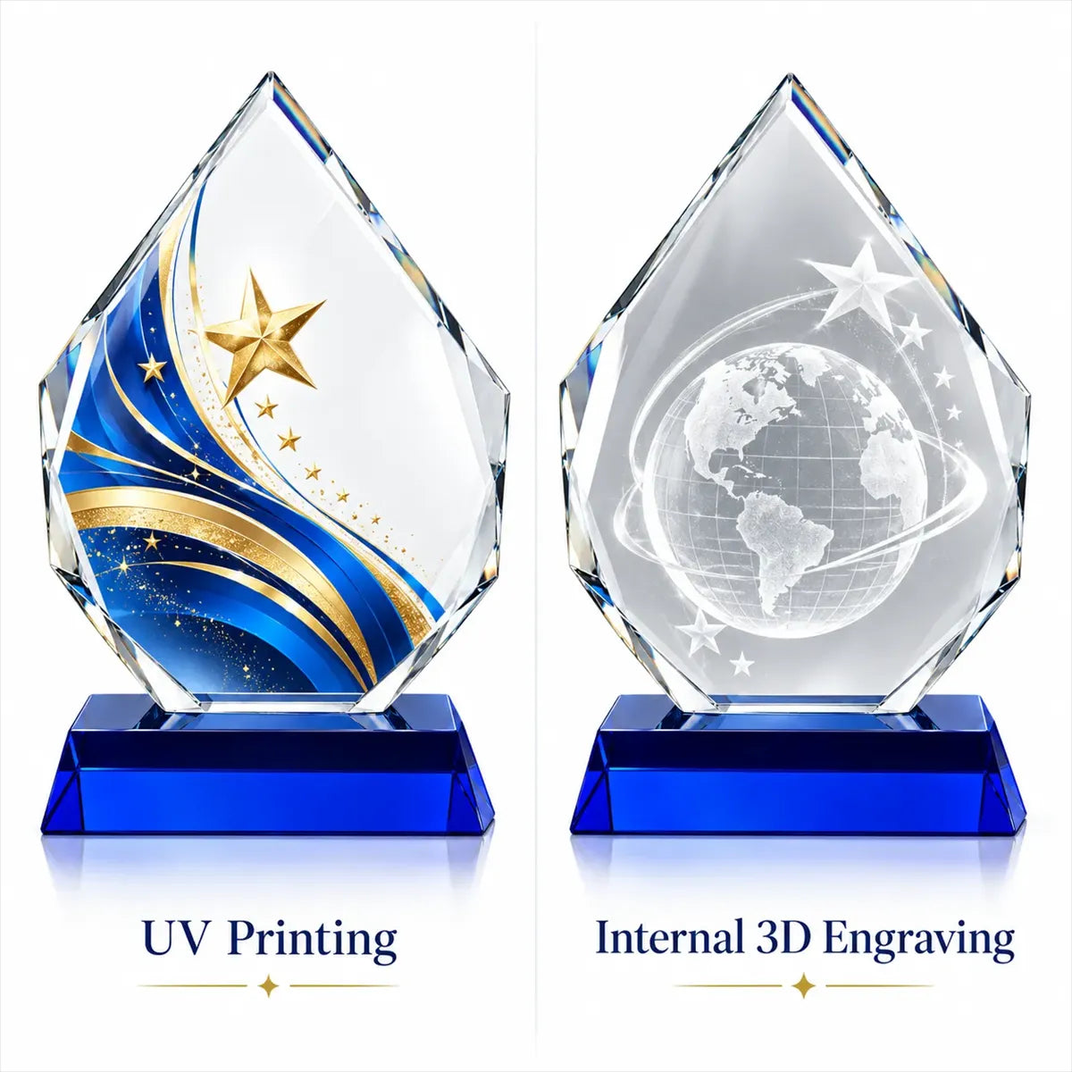 Custom Teardrop Crystal Award Trophy