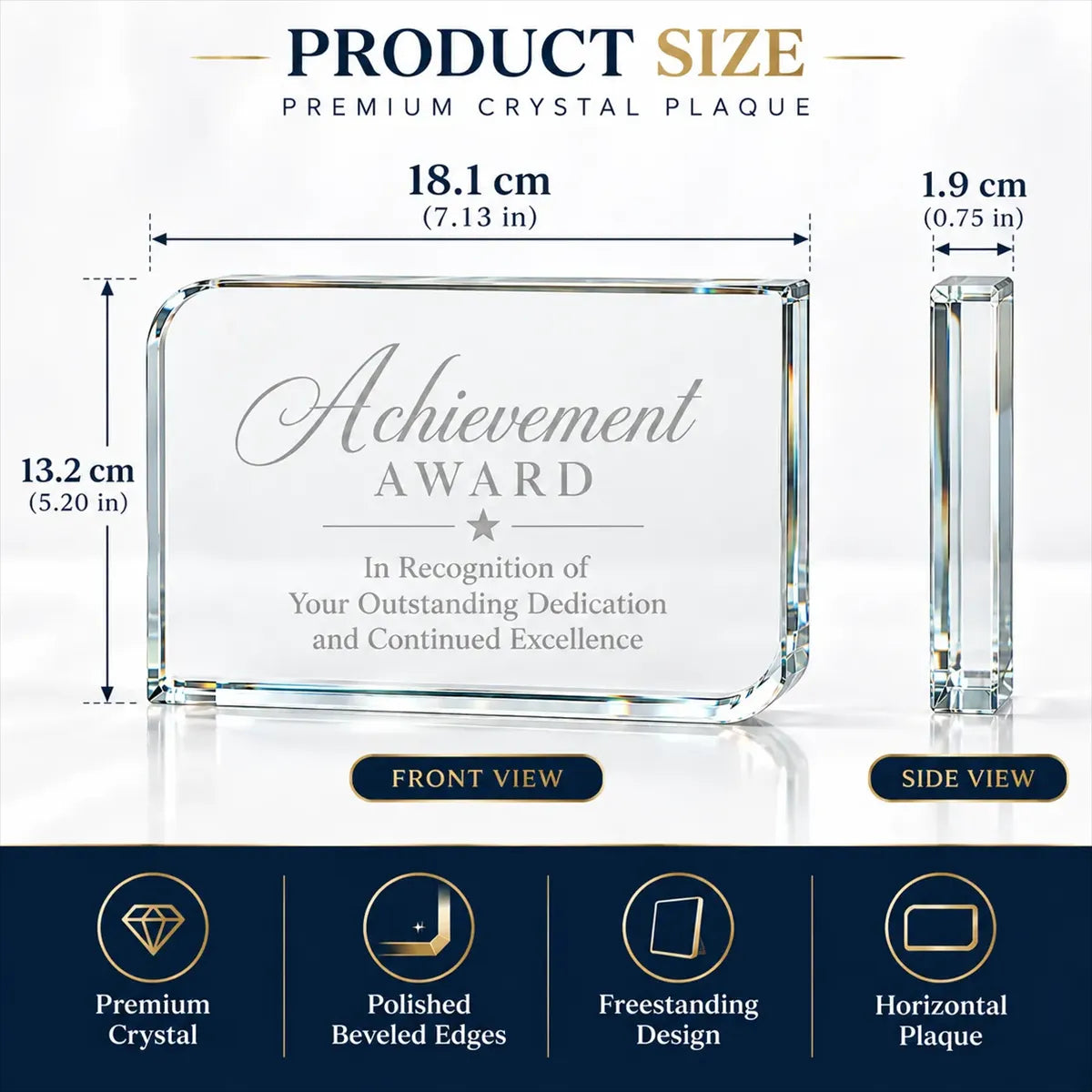 Rounded Rectangle Crystal Plaque