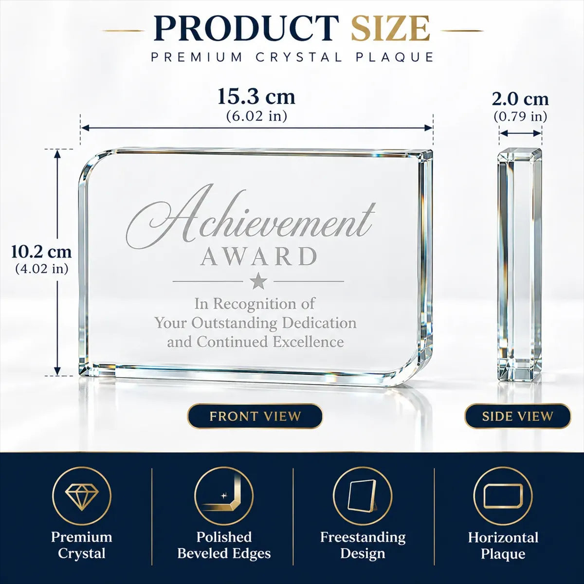 Rounded Rectangle Crystal Plaque