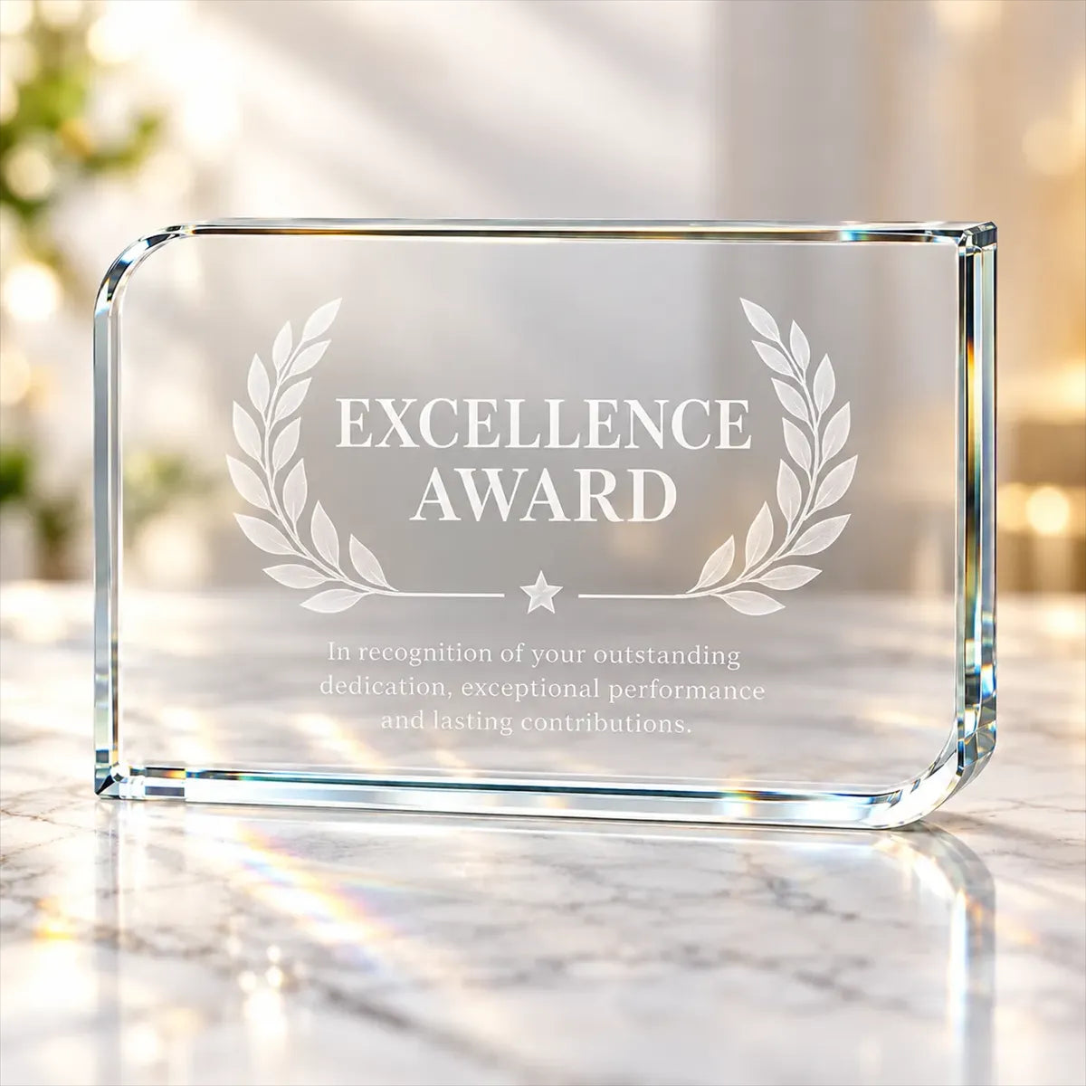 Rounded Rectangle Crystal Plaque