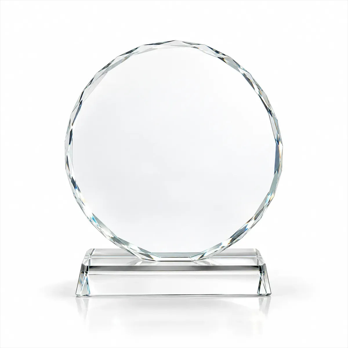 Sunflower Round Crystal Award with Clear Base