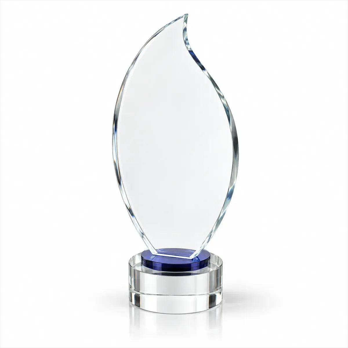 Torch Shaped Crystal Award with Round Base