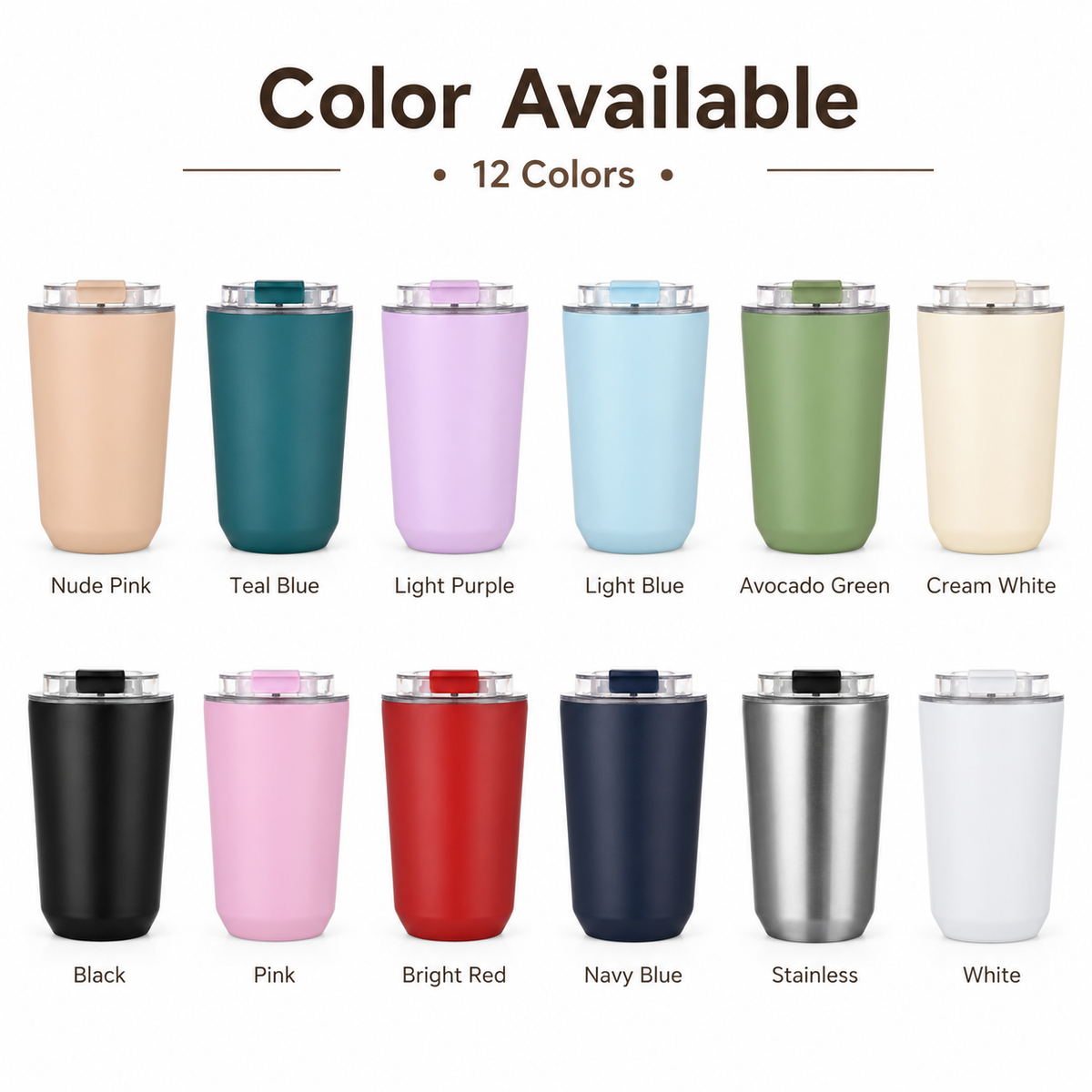 480ml Stainless Steel Custom Logo Travel Coffee Tumbler
