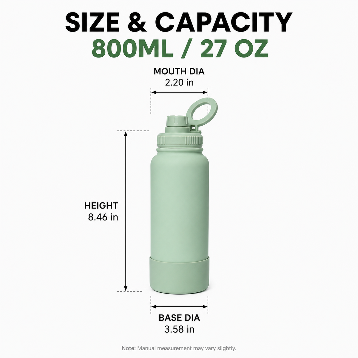 800ml Insulated Sports Bottle With Phone Holder Lid
