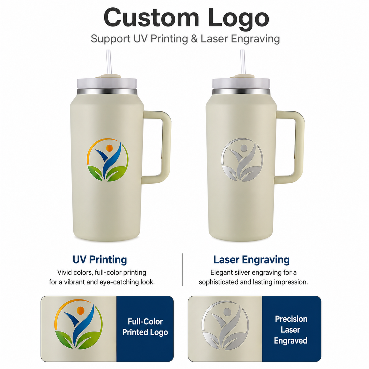 64oz Stainless Steel Handle Water Tumbler