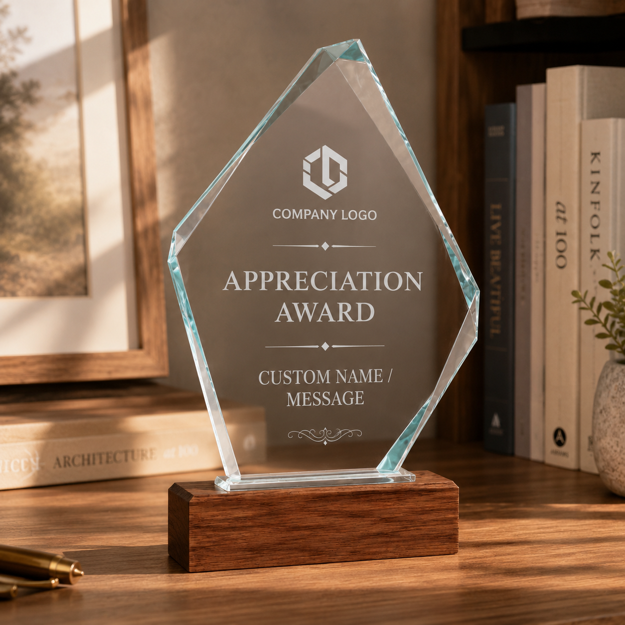 Custom Rhombus Crystal Trophy