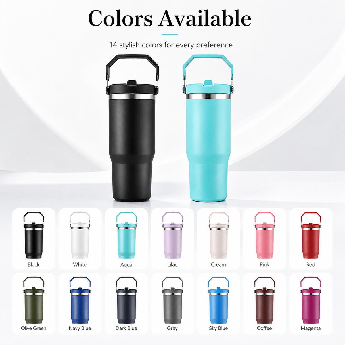Custom 30oz Portable Handheld Stainless Steel Tumbler