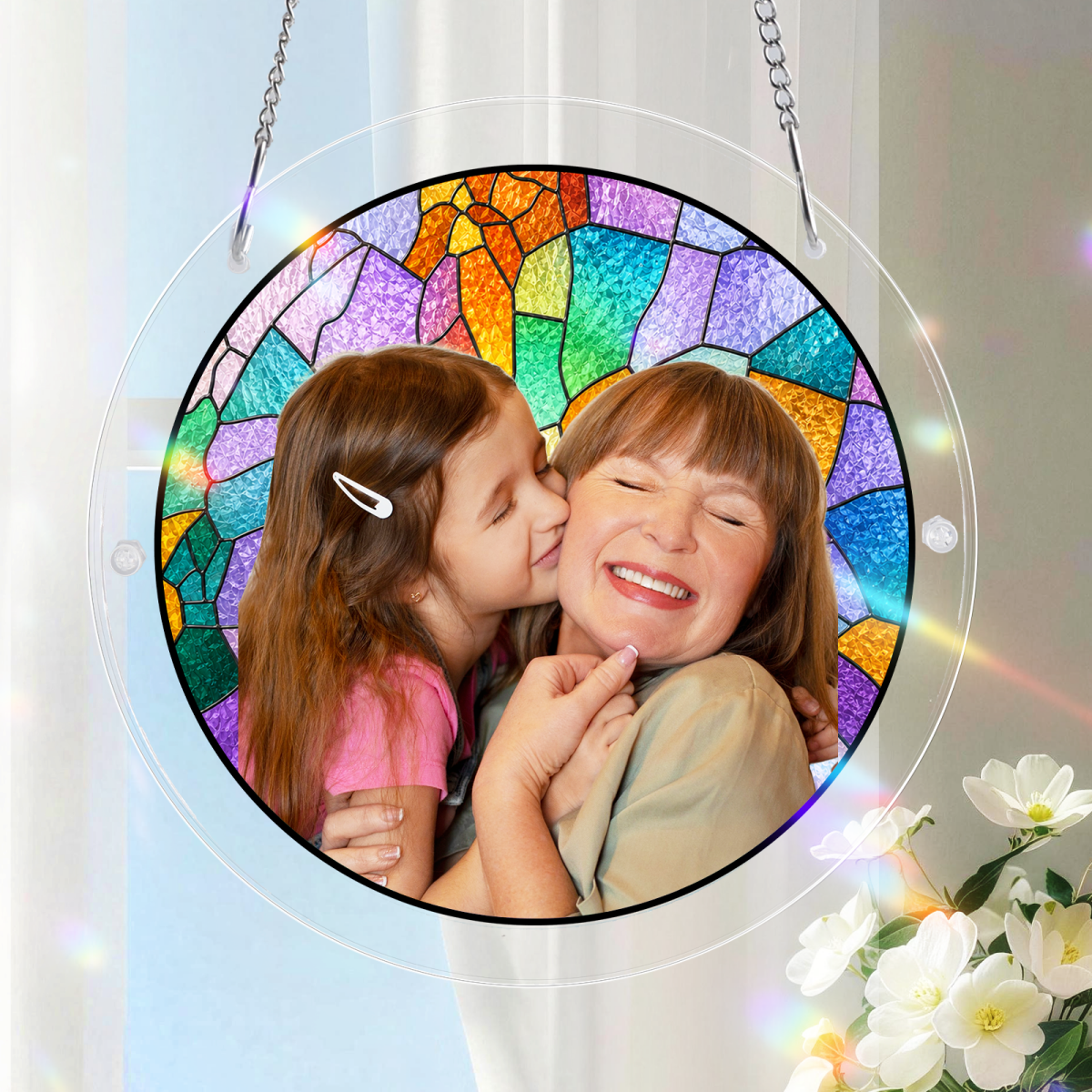 Custom Photo Portrait Parents Family-Acrylic Puzzle Suncatcher - Giftula
