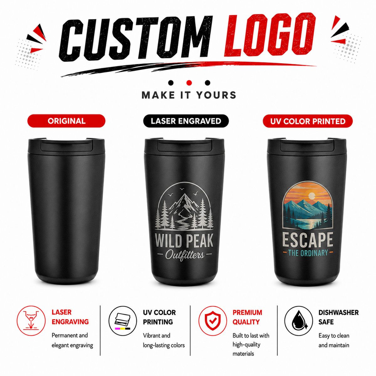 Custom Stainless Steel Coffee Tumbler 380ml