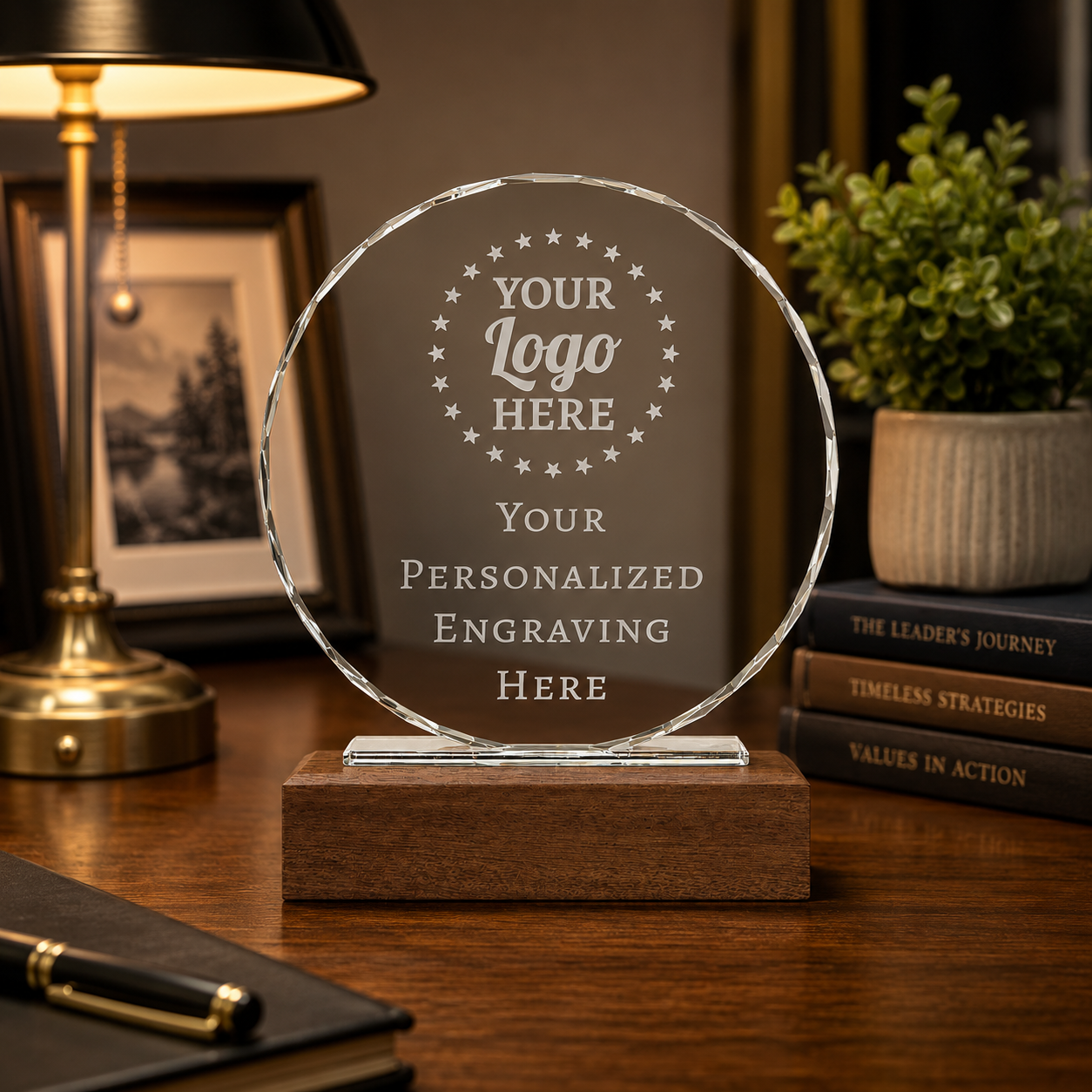 Custom Round Crystal Trophy