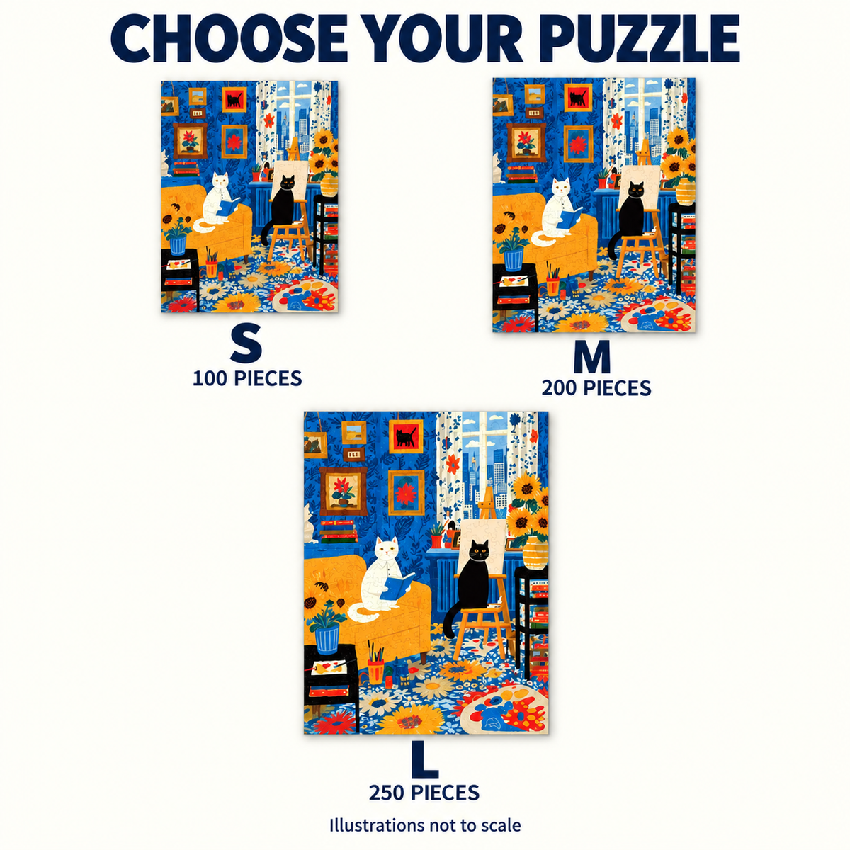 A Cozy Atelier with Two Cats – Wooden Jigsaw Puzzle