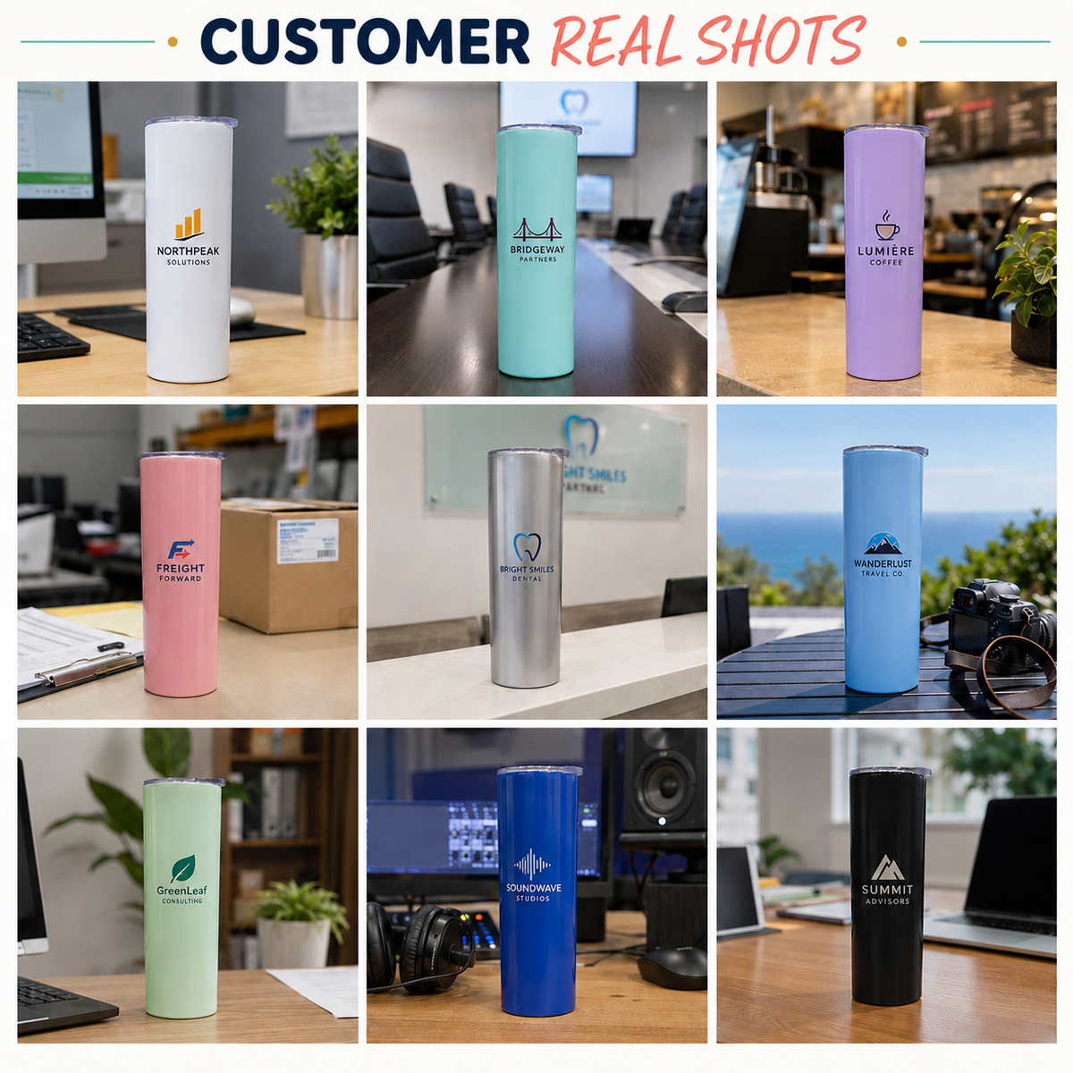 20Oz Custom Stainless Steel Straight Tumbler
