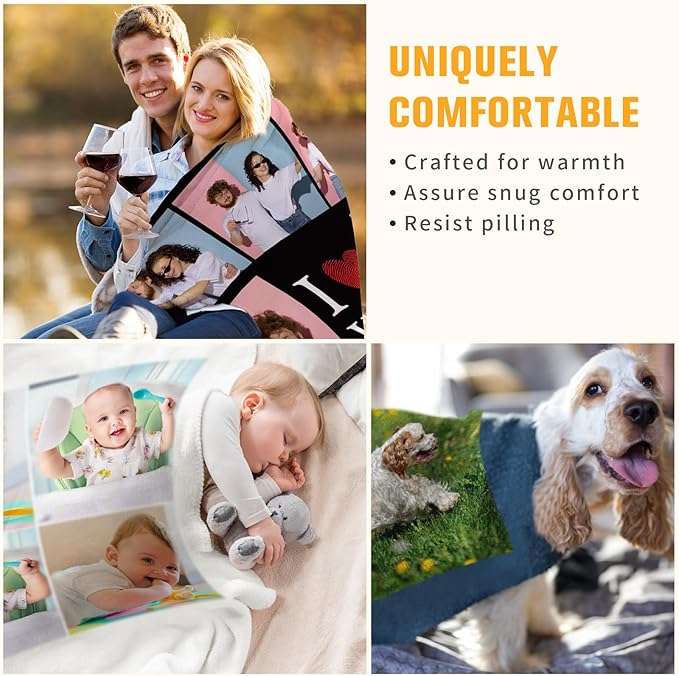 Personalized Blanket with Photos - Giftula