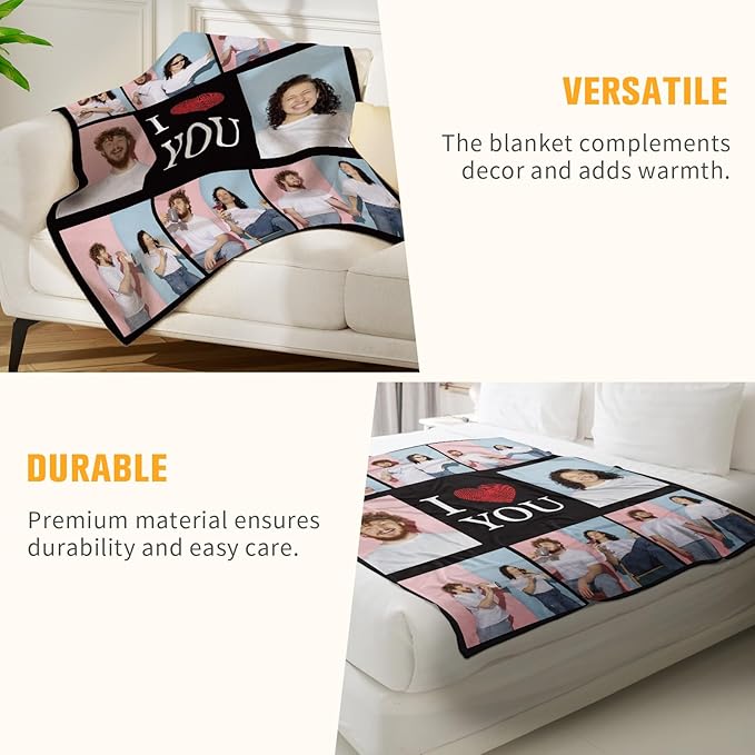 Personalized Blanket with Photos - Giftula