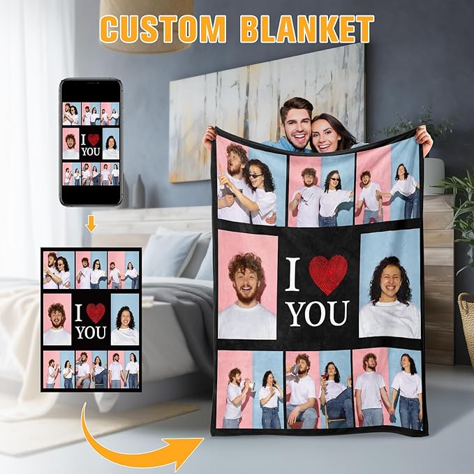 Personalized Blanket with Photos - Giftula