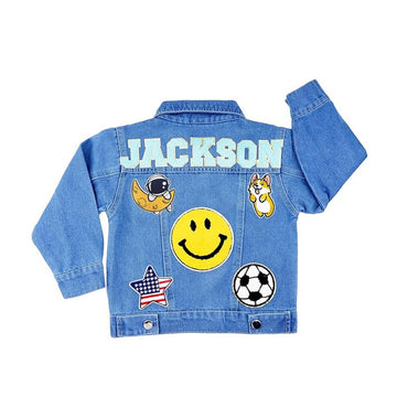 Personalized Kids Denim Patch Jacket - Giftula